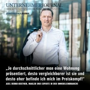 Interview Unternehmerjournal mit Axel Bernd-Kostner über Homer Staging